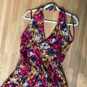 Vintage halter dress with pockets sz 14